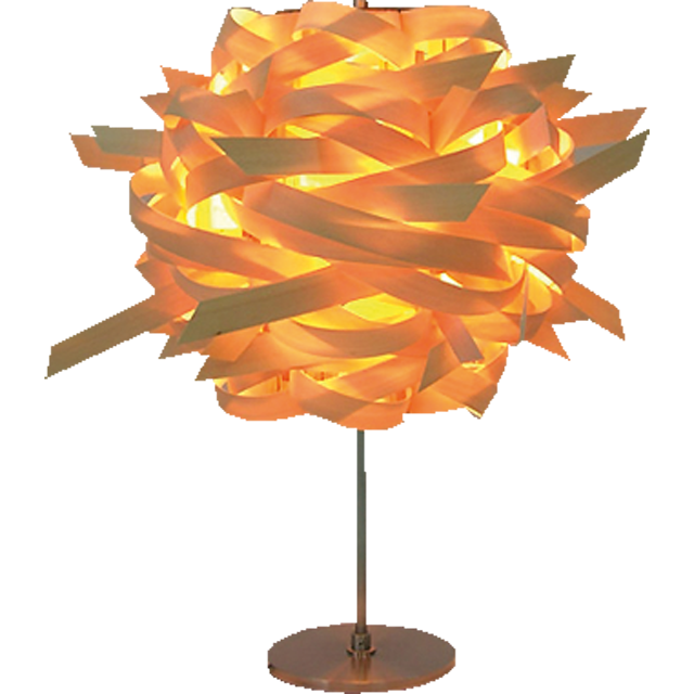 Warrige houten tafellamp met 1 lichtbron - table lamp in tulipwood